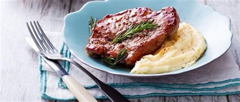 Tranches de gigot d agneau marinées au miel et à la moutarde purée