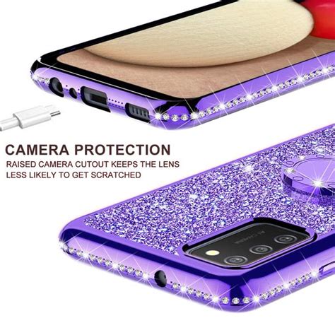 Cute Glitter Phone Case Kickstand For Samsung Galaxy A02s Caseclear