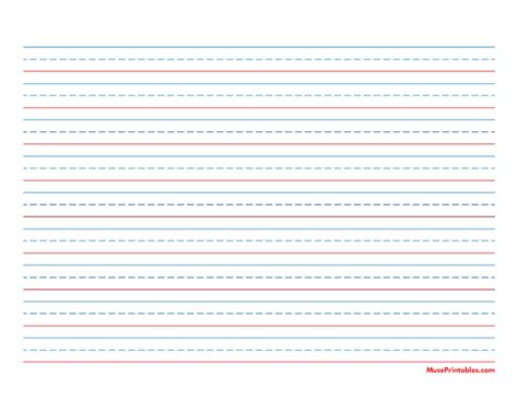Red And Blue Lined Handwriting Paper Printable Printa