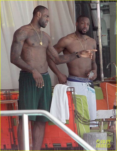 LeBron James Dwyane Wade Shirtless Miami Men Photo 2873109