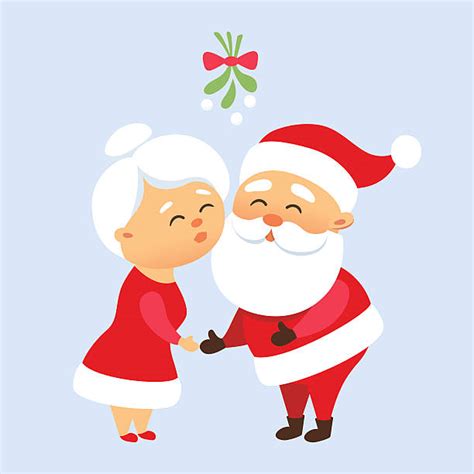 mommy kissing santa claus illustrations royalty free vector graphics and clip art istock