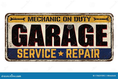 Illustration Of A Garage Service Repair Sign Isolated On A White