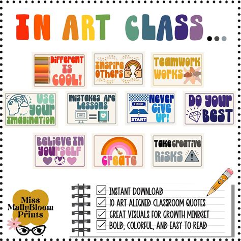 Art Class Poster Bundle Rainbow Art Classroom Decor Bundle Etsy