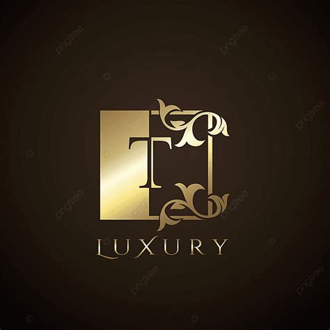 Luxury Logo Letter T Golden Square Vector Square Frame Design Concept