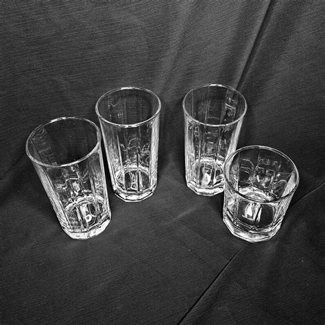 Paneled Clear Drinking Glasses Vintage Anchor Hocking Reflections Glasses Etsy