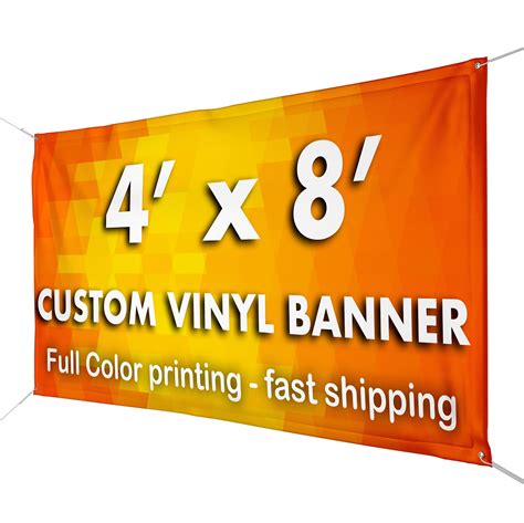 Custom Vinyl Banner 4 X 8 Ft 13 Oz Full Color Printing Etsy
