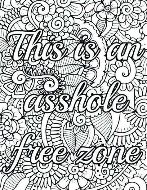 40 Page Fuck This Shit Adult Swear Word Coloring Book Digital Download