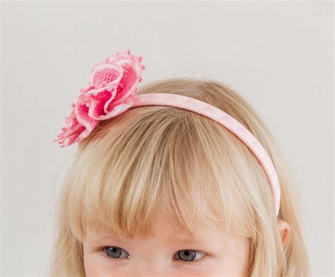 Pink Lace Headband Handmade For Girls And Women Etsy