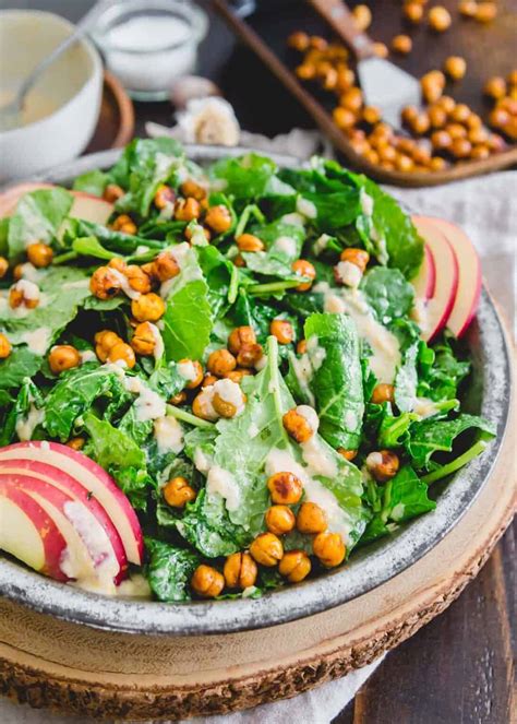 The Best Baby Kale Salad Recipe With Roasted Chickpeas And Apples