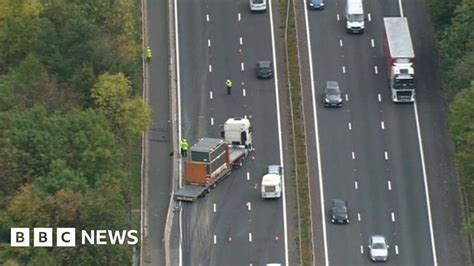 Helicopter Footage Shows M4 Fatal Crash Scene Bbc News