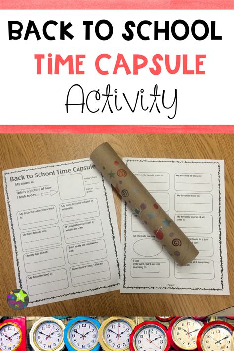 Back To School Time Capsule Activity Time Capsule Back To School