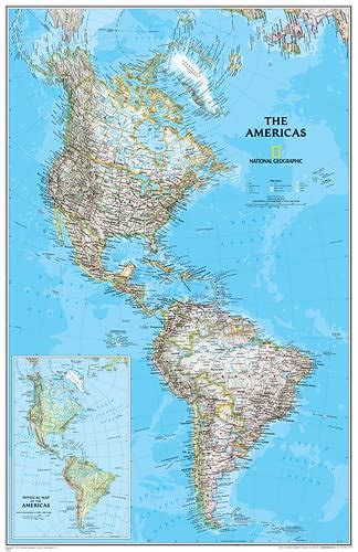 Buy National Geographic The Americas Classic Wall Laminated 2375 X