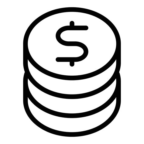 Coin Stack Icon Outline Vector Money Currency 15890925 Vector Art At