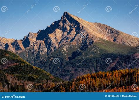 Mountain Peak Krivan In High Tatras With Beautiful Autumn Color