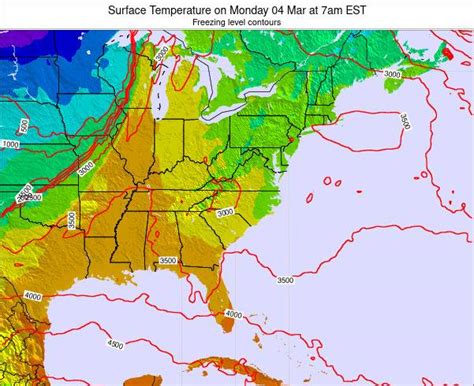 South Carolina Surface Temperature On Friday 16 Feb At 7am Est