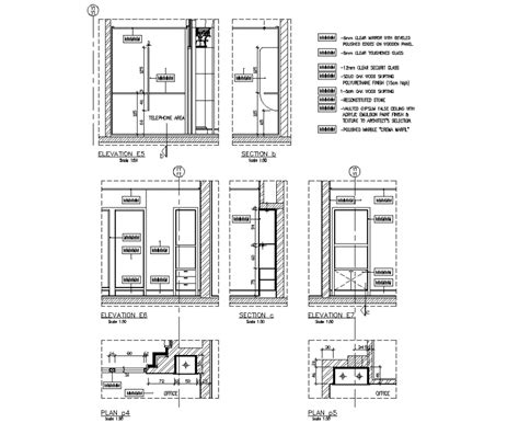 Door Plan Elevation And Section Specification Detail Cadbull