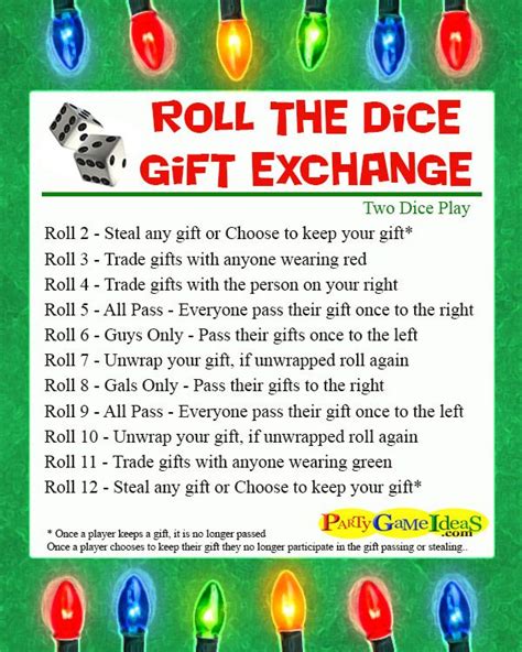 Roll The Dice T Exchange Games For Holiday And Christmas Parties