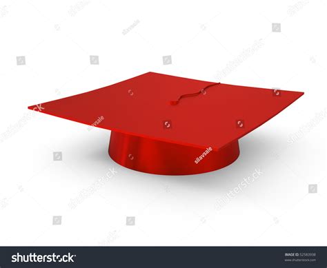 Red Graduation Cap Isolated On White Stock Illustration 52583938