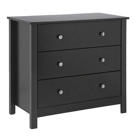 Staying stylish and keeping everything organized, neat and clean has never been easier! Modern Simple Black Bedroom Chest Of 3 Drawers 80cm Wide x ...