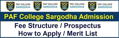 Paf College Sargodha Admission 2024 Online Registration