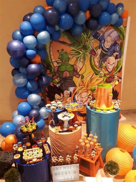 Set of 68 pcs dragon ball z theme birthday party supplies and decorations for 10 guests include favors bags plates table cover decor kit 4.5 out of 5 stars 721 1 offer from $21.99 Dragon Ball Z Birthday Party Ideas | Photo 1 of 17 | Ball birthday, Girl birthday decorations ...