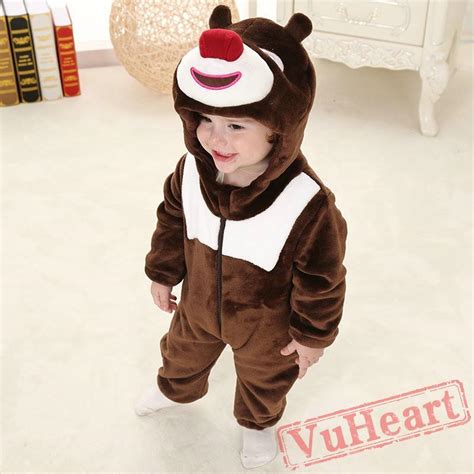 Baby Brown Bear Kigurumi Onesies Pajamas Costumes Toddler Onesies