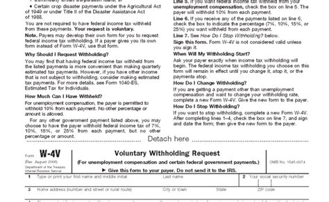 Irs Form W 4v Printable Fillable Form W 4v Voluntary Withholding