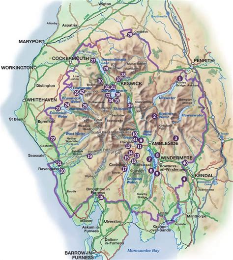 Map Of The Lake District National Park Lake District