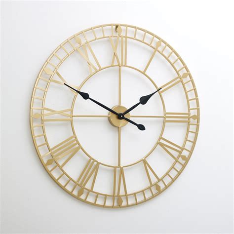 Large Gold Skeleton Wall Clock Windsor Browne