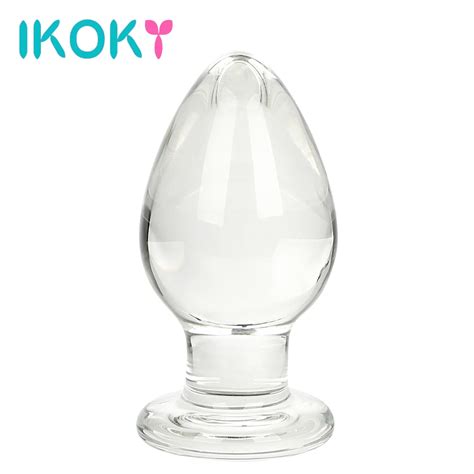 IKOKY Glass Anal Plug Butt Stimulation Butt Plug Erotic Prostate Massager Sex Toys For Women Men