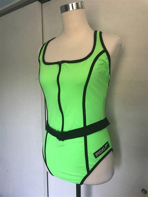 90s Vintage Neon Green Speedo One Piece Swimsuit Bathing Suit Women S Size 14 Nwt