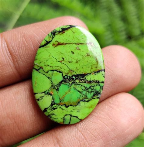 Natural Green Mohave Turquoise Cabochon Mohave Turquoise Etsy Uk