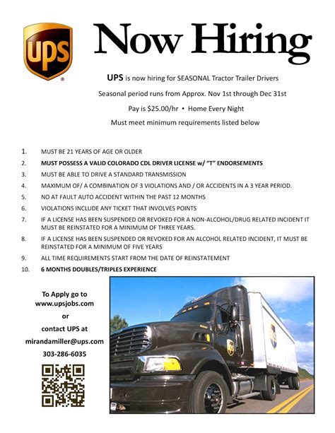 Ups Cdl Class A Truck Driving Jobs Denver Colorado Cdl Driver And