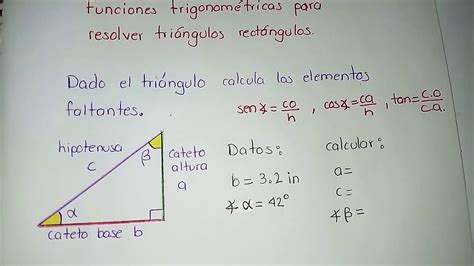 Funciones Trigonometricas En Triangulos Rectangulos Ejemplos Resueltos