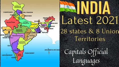Indian States And Their Capitals Indian States And Union Territories