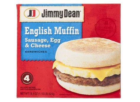Jimmy Dean English Muffin Sausage Egg And Cheese Breakfast Sandwich