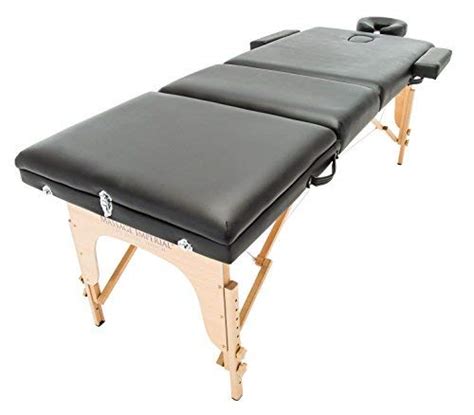 massage imperial® deluxe lightweight black 3 section portable massage table couch bed reiki