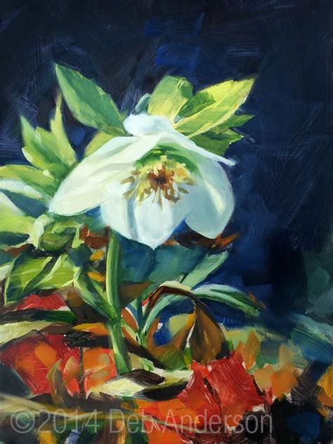 Oil Painting Of A Hellebore Painting Oil Painting Original Fine Art