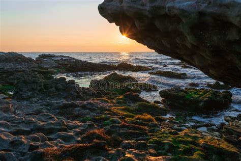Colorful Sunrise On A Rocky Seashore Stock Image Image Of Europe