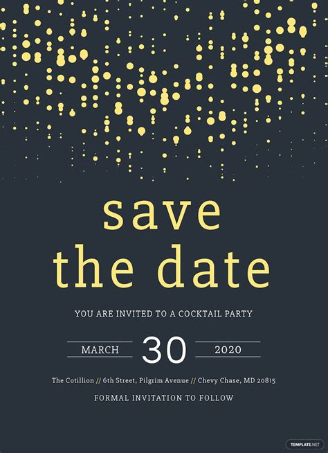 Save The Date Birthday Invitation Template In Word Illustrator Psd