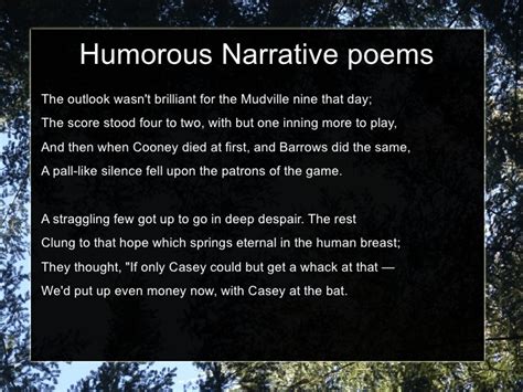 Funny Narrative Poems