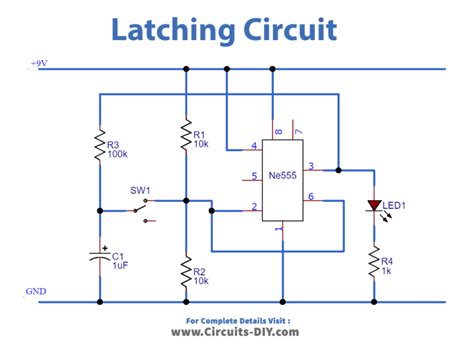Simple Latching Circuit Using 555 Timer