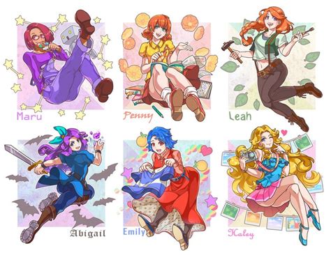 Penny Abigail Haley Leah Emily And 1 More Stardew Valley Drawn