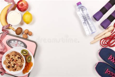 Sports Nutrition And Fitness Equipment Stock Image Image Of