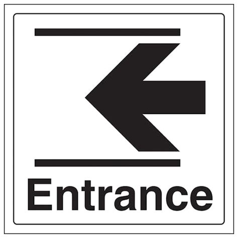 Entrance Arrow Left Window Sticker Safety Signs 4 Less