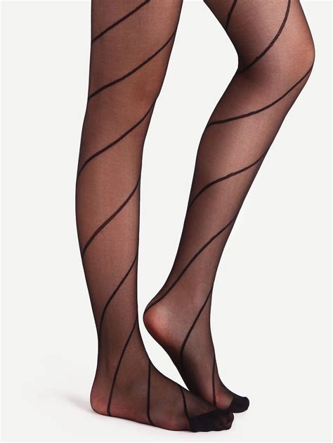 black spiral pattern sheer pantyhose stockings shein usa