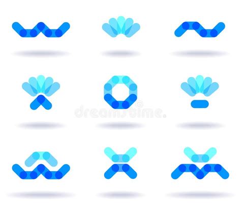 Set Of Blue Logos Stock Vector Illustration Of Design 14358798