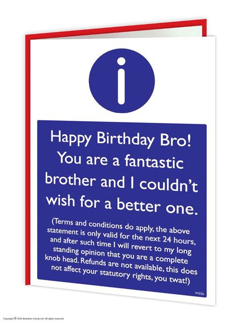 Birthdaybuzz.org can incite you to acquire the latest assistance practically birthday card for brother images. Funny Birthday Card For Brother | My Birthday | Pinterest ...