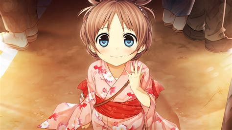 Anime Girl Cute Kimono Children Wallpaper 2560x1440 818158