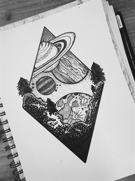 √ Outer Space Pencil Drawing
